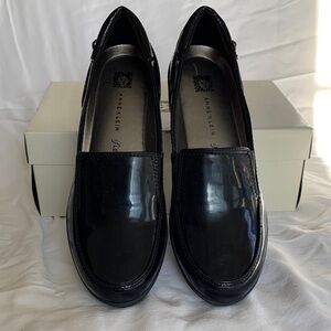 Anne Klein Shiny Black Loafers